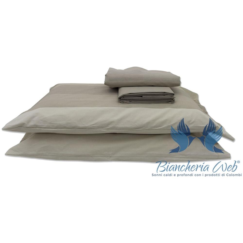Copripiumino Sacco Piumone In 100% Cotone Disegno Garda Matrimoniale Beige - Foto 1