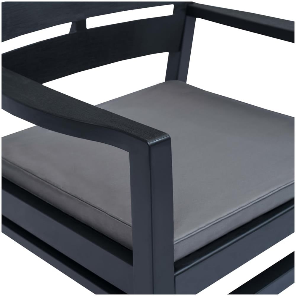 Set Salotto Da Giardino 3 Pz In Plastica Antracite - Foto 7