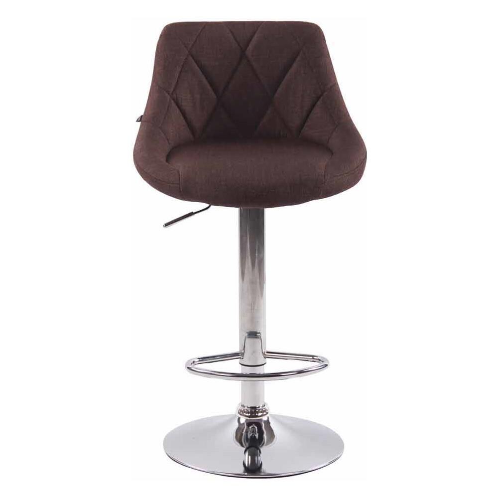 Sgabello Design LAZIO in Tessuto - Sedia Cucina Girevole e Regolabile (83-104 cm) con Poggiapiedi I Sgabello Bar Imbottito Marrone - Foto 2