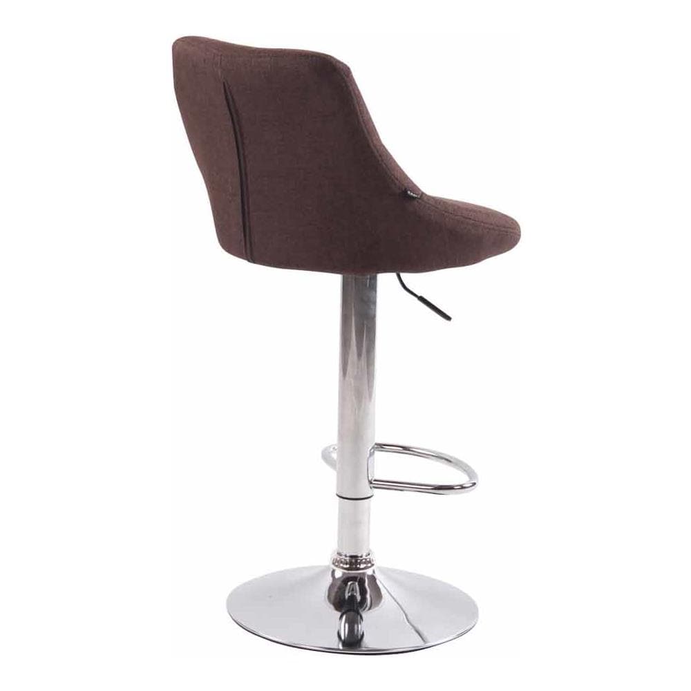 Sgabello Design LAZIO in Tessuto - Sedia Cucina Girevole e Regolabile (83-104 cm) con Poggiapiedi I Sgabello Bar Imbottito Marrone - Foto 4