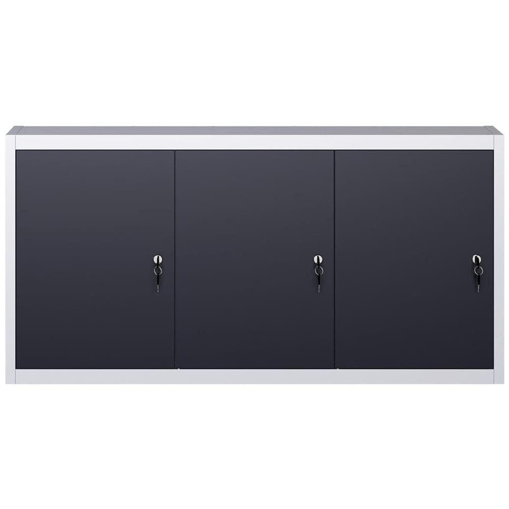 Armadio A Parete Stile Industriale In Metallo Grigio Nero - Foto 2