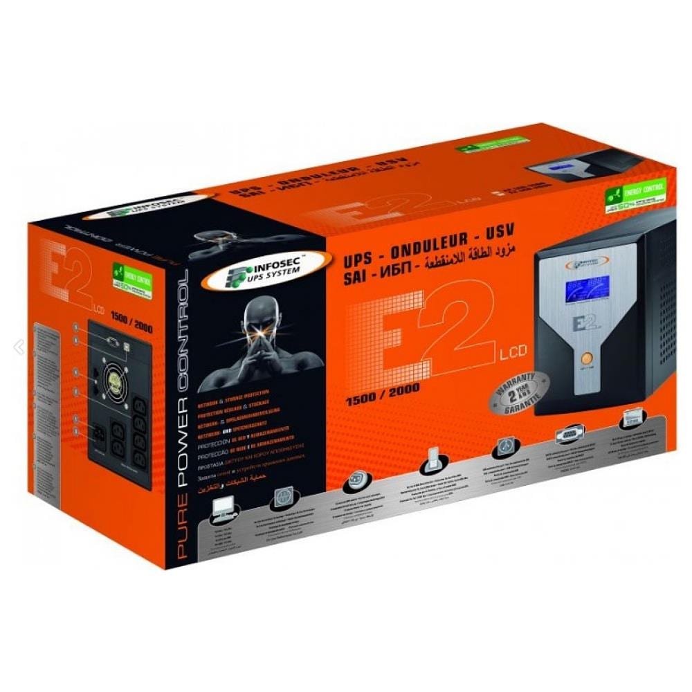 Gruppo di Continuità (UPS) E2 LCD a Linea Interattiva 1500VA 6 Prese IEC / RJ11/45 - Foto 3