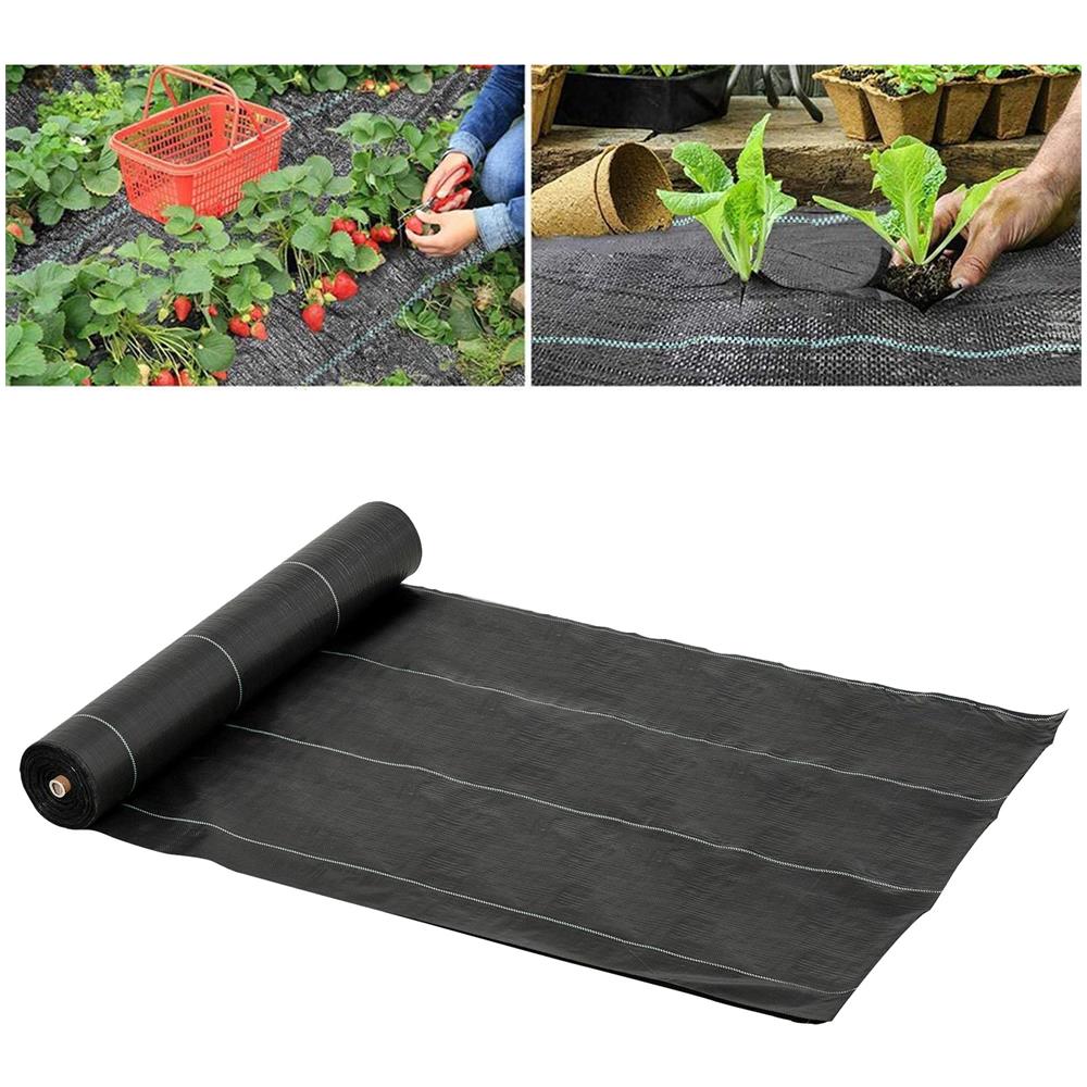 Telo Nero Pacciamatura 50x2m Per Orto, Serra, Giardino Drenante E Traspirante Con Quadrettatura - Foto 3