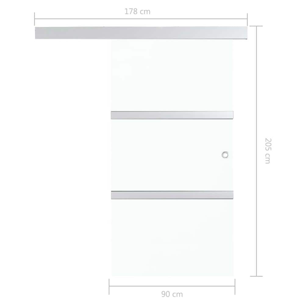 Porta Scorrevole Fermi Vetro Esg E Alluminio Argento 90x205 Cm - Foto 8