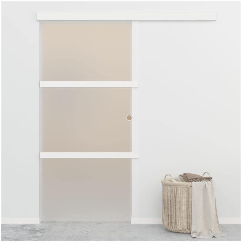 Porta Scorrevole Fermi Vetro Esg E Alluminio Argento 90x205 Cm - Foto 1