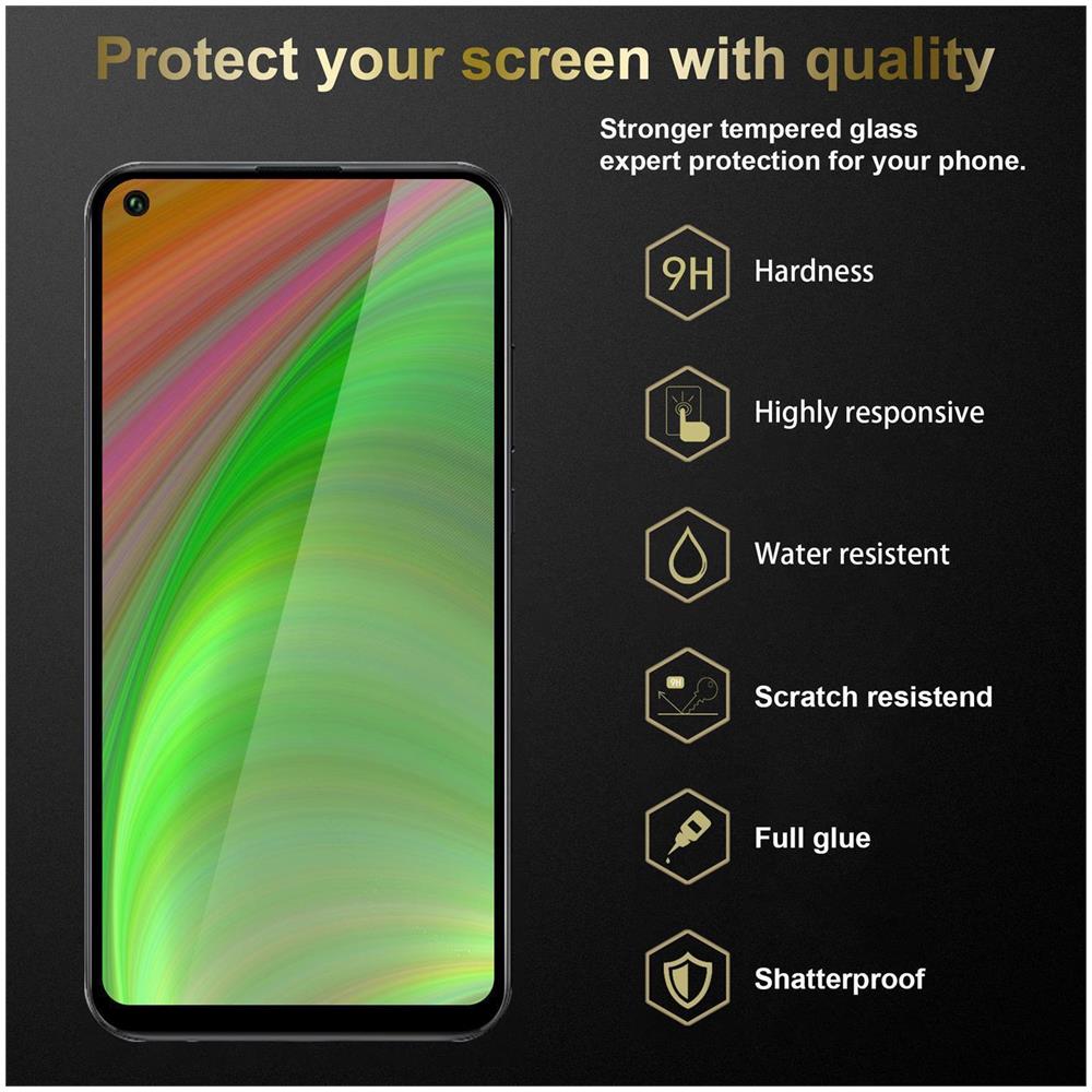 Cadorabo 3x Pellicola Armatura A Schermo Intero Compatibile Con Motorola One Vision In Trasparente Con Nero - 3x Vetro Temperato (tempered) Di Protezione Del Display In Durezza 9h Con 3d Touch - Foto 2
