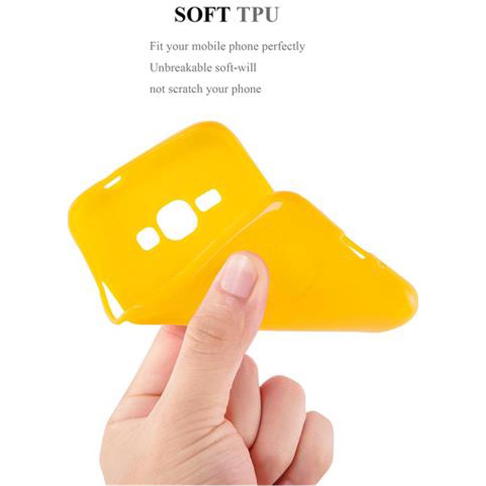 Custodia Compatibile Con Samsung Galaxy J1 2015 In Jelly Giallo - Coperchio Protettivo In Silicone Tpu Flessibile - Foto 6