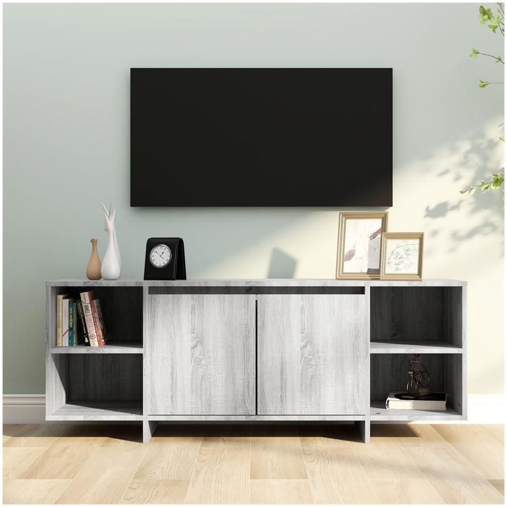 Mobile Porta TV Grigio Sonoma 130x35x50 cm in Truciolato - Foto 1