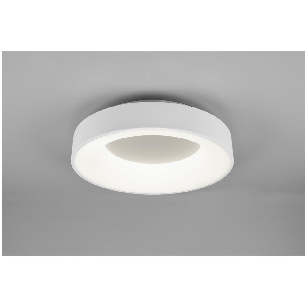 Girona Plafoniera Led Metallo Bianco Opaco Con Variazione Intensita' Con Interruttore A Parete D. 45 - Foto 1