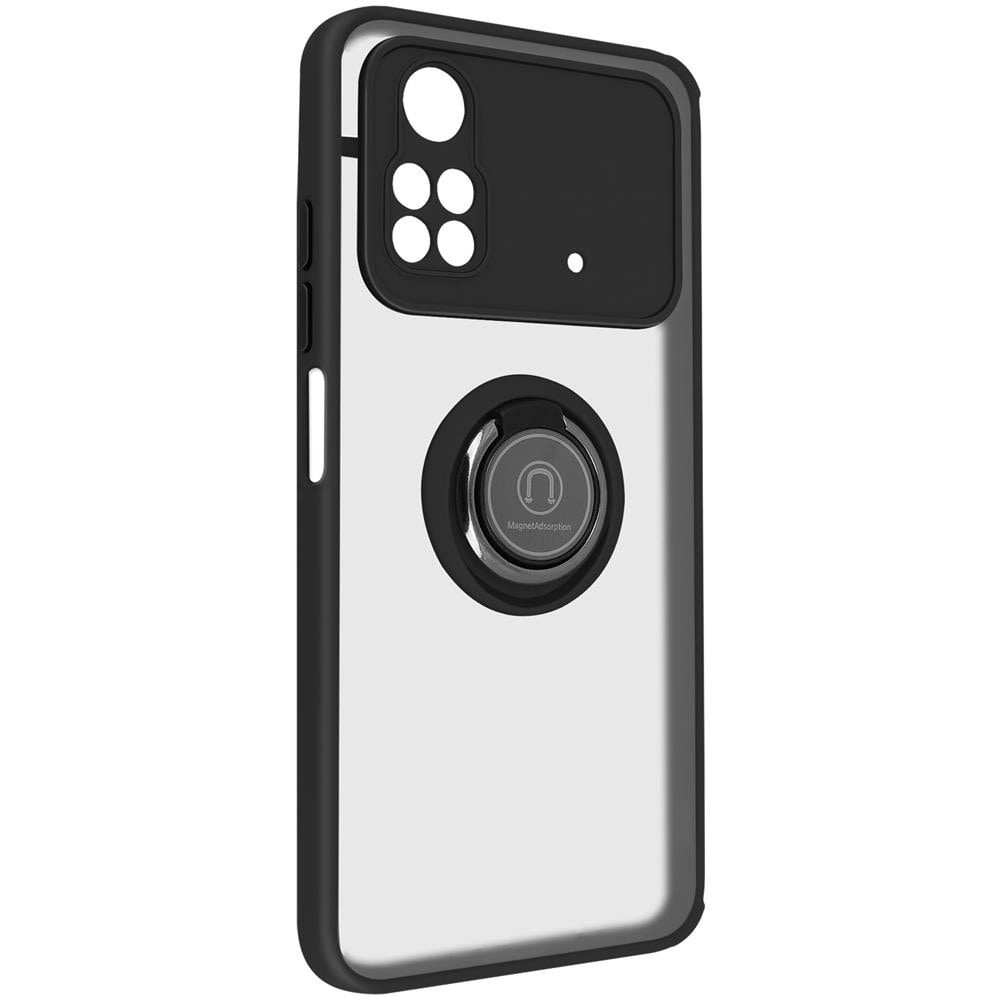 Cover Xiaomi Poco M4 Pro 4g Bimateria Anello Metallico Supporto Nera - Foto 5