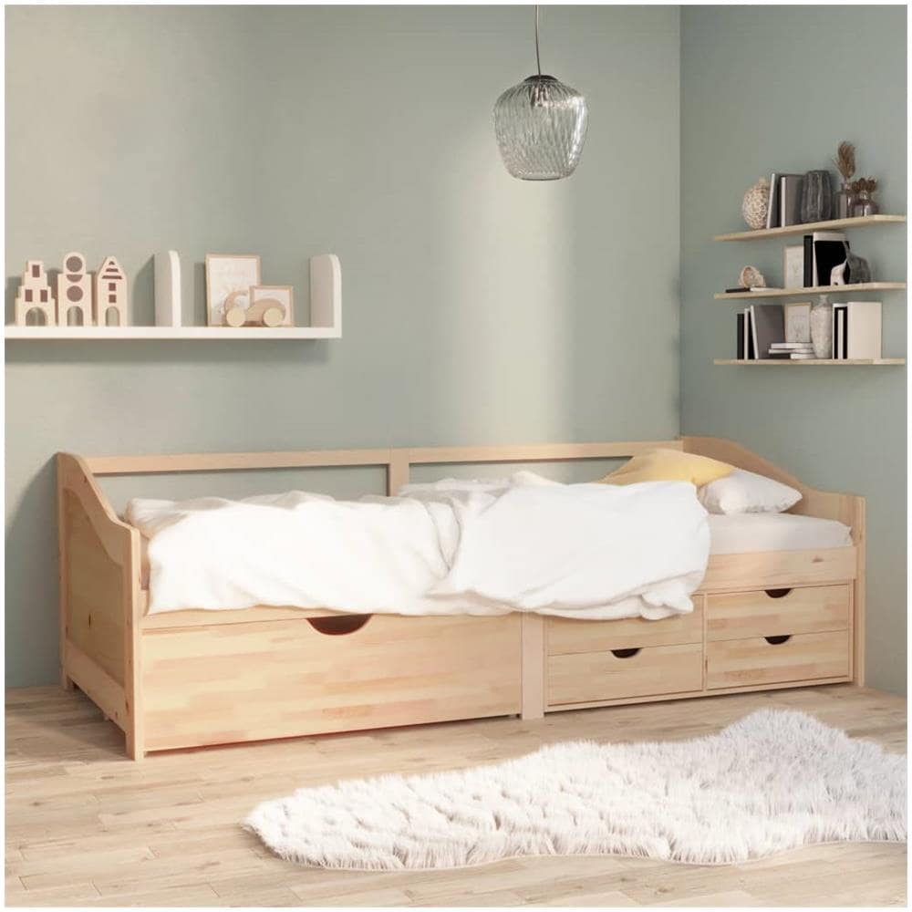 Divano Letto 3 Posti con Cassetti in Pino Massello 90x200cm - Foto 1