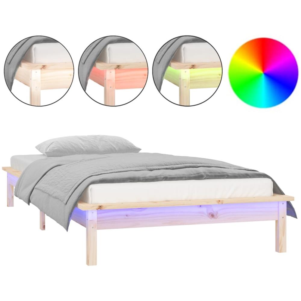 Giroletto con LED 90x190 cm Single in Legno Massello - Foto 2