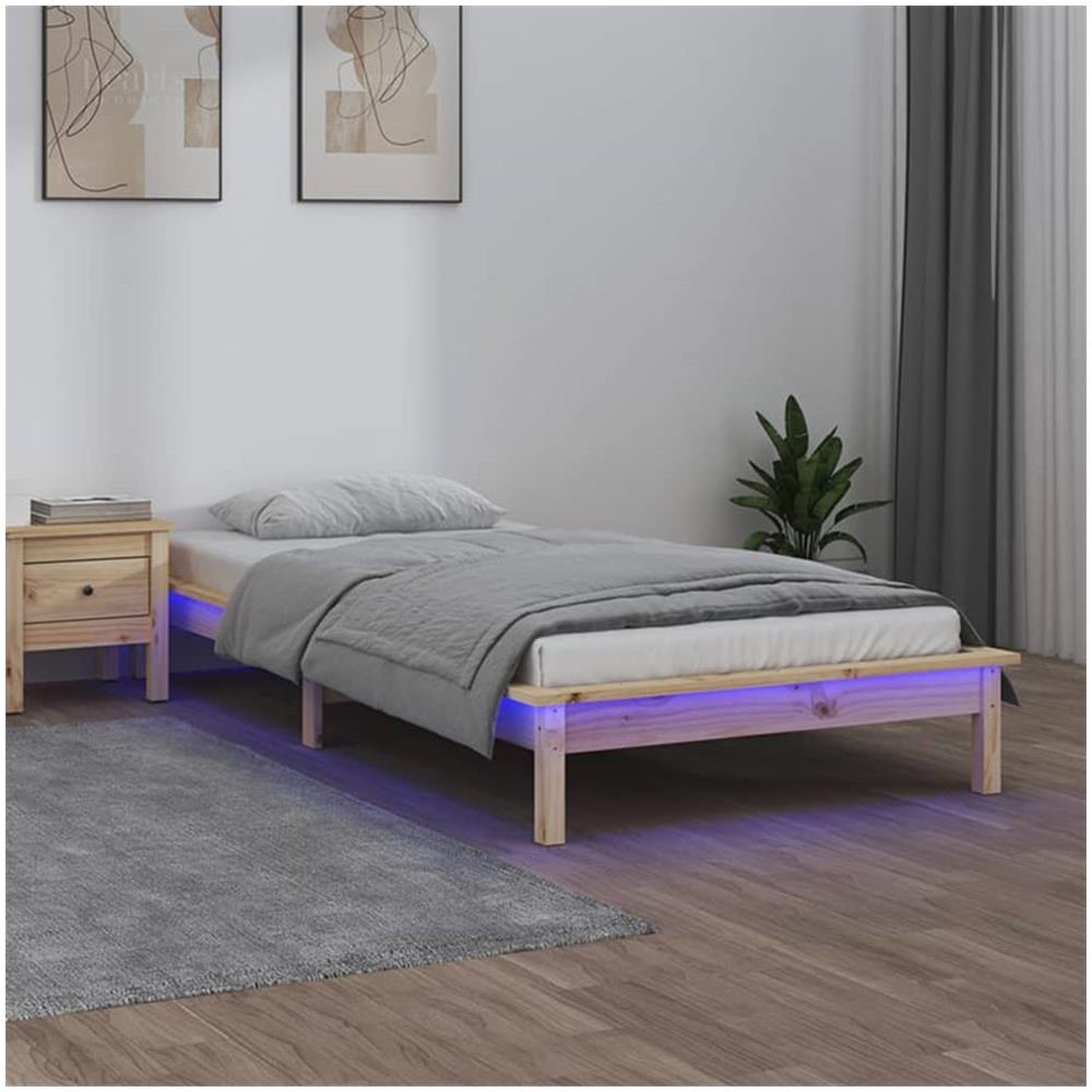 Giroletto con LED 90x190 cm Single in Legno Massello - Foto 1