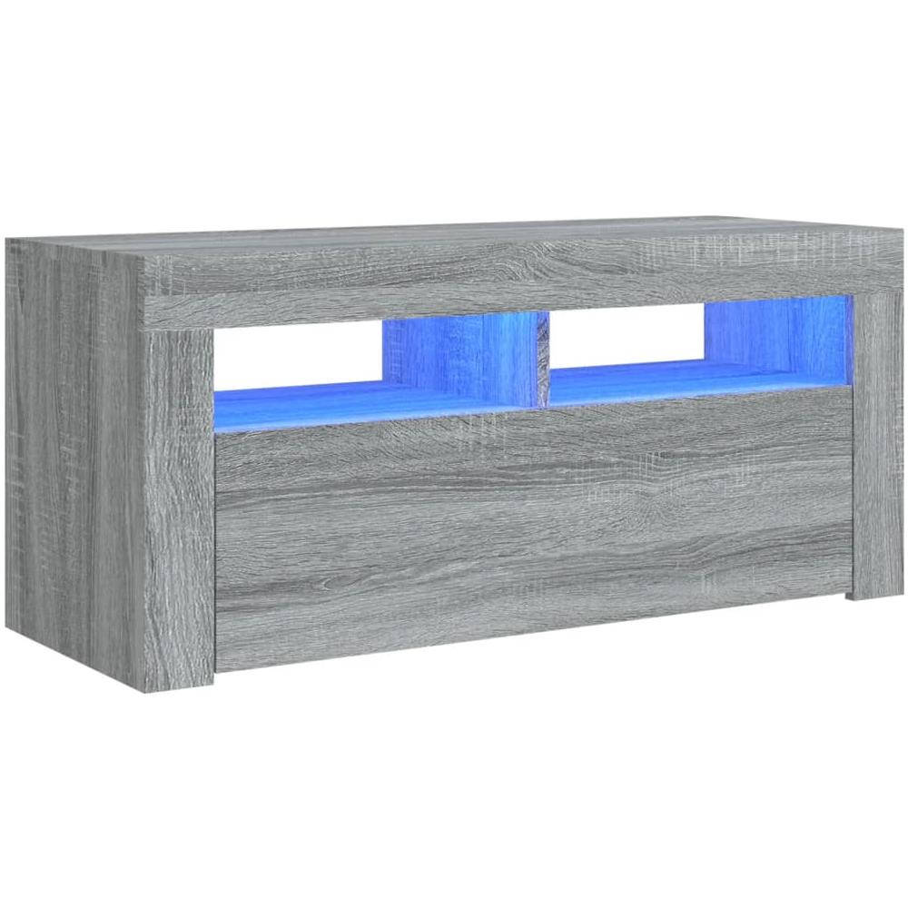 Mobile Porta Tv Con Luci Led Grigio Sonoma 90x35x40 Cm - Foto 2