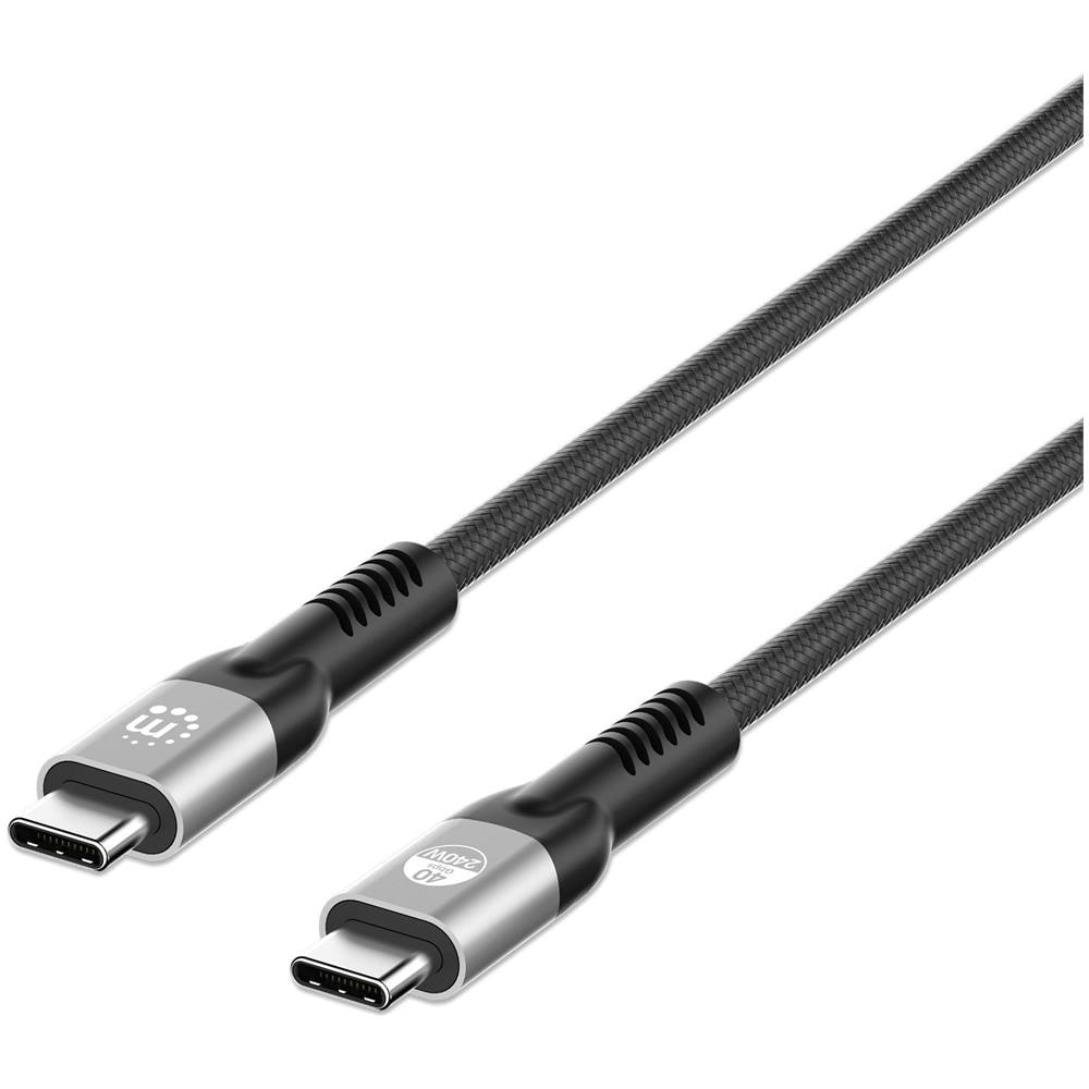 Manhattan 356374 Cavo Usb 1 M Usb4 Gen 3x2 Usb C Nero (usb-c To Usb-c Cable [240w], 1m, Male To Male, Black, Thunderbolt - Foto 1