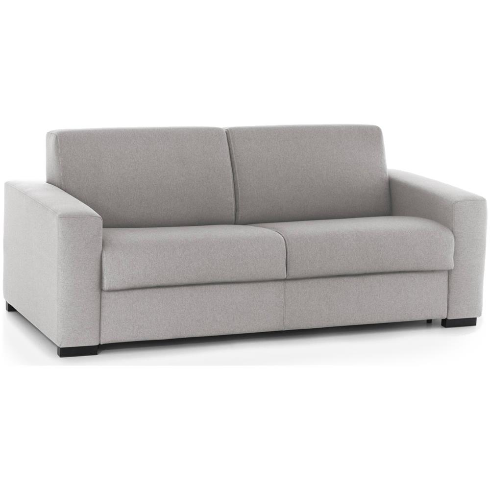 Divano Letto Aliana, Divano A 3 Posti, 100% Made In Italy, Sofà Soggiorno Con Apertura Girevole, In Tessuto Imbottito, Con Braccioli Standard, Cm 220x95h90, Grigio - Foto 2