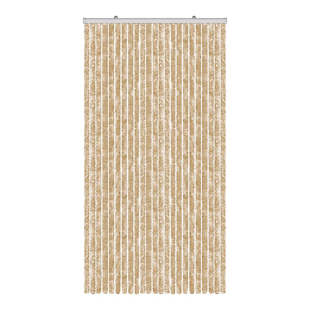 Tenda Antimosca Antirumore Caduta Pannello Porta Finestra Casa In Ciniglia 120x230 Beige - Foto 1