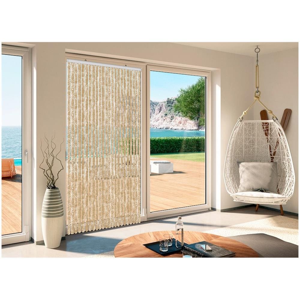 Tenda Antimosca Antirumore Caduta Pannello Porta Finestra Casa In Ciniglia 120x230 Beige - Foto 2