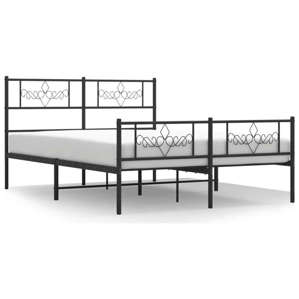 Giroletto Con Testiera E Pediera Metallo Nero 135x190 Cm - Foto 2