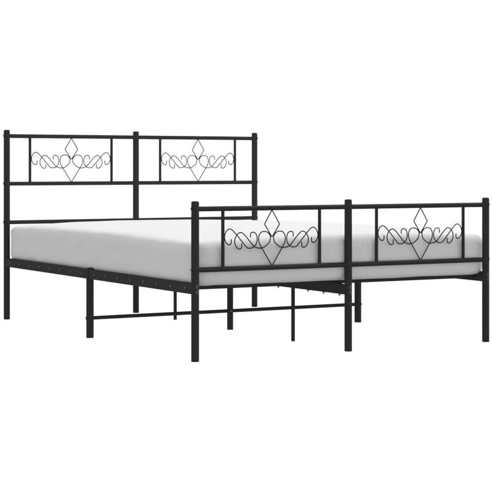 Giroletto Con Testiera E Pediera Metallo Nero 135x190 Cm - Foto 3