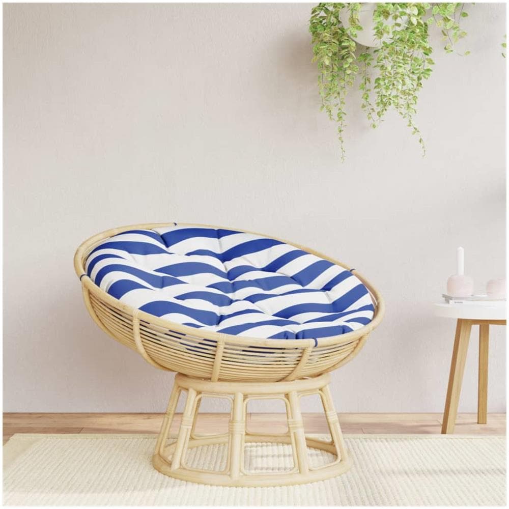 Cuscino Rotondo Righe Blu Bianche 100x11 Cm In Tessuto Oxford - Foto 1
