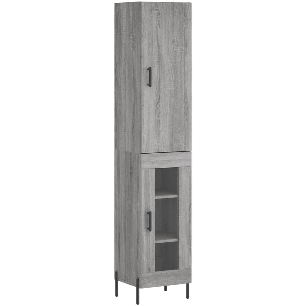 Credenza Grigio Sonoma 34,5x34x180 Cm In Legno Multistrato - Foto 2