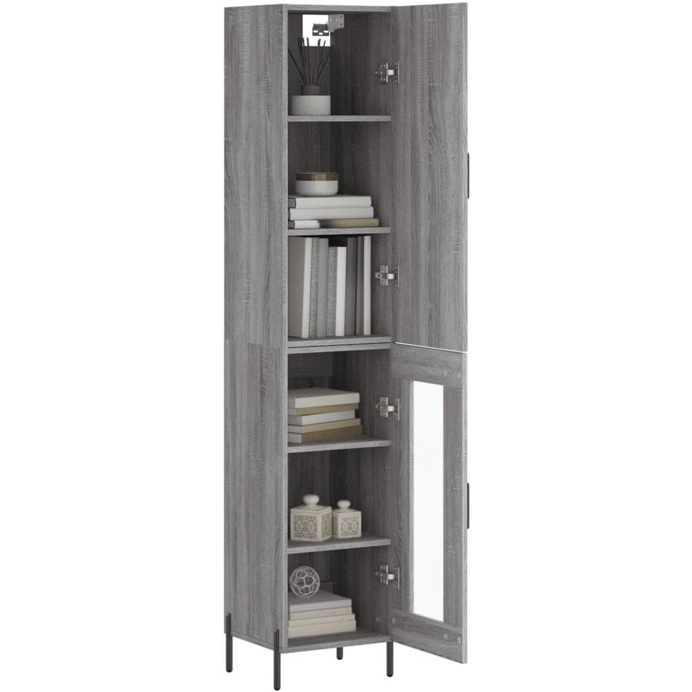 Credenza Grigio Sonoma 34,5x34x180 Cm In Legno Multistrato - Foto 3