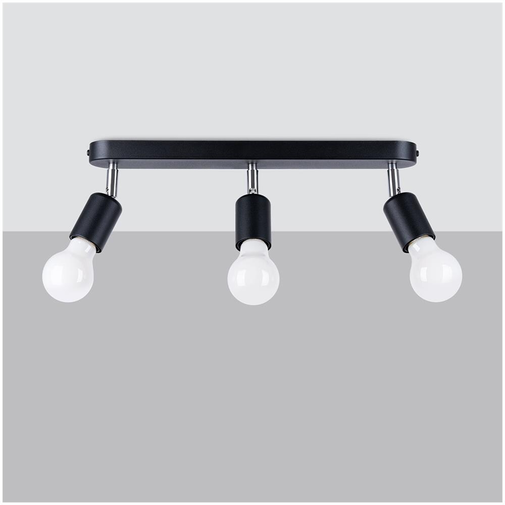 Lampada A Soffitto Fornes 3 Nero Sl. 1122 - Minimalista Lampade Da Soffitto Nero 13.5x40x6 Cm - Foto 2