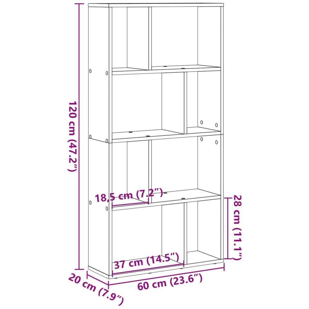 Libreria Grigio Cemento 60x20x120 cm in Truciolato - Foto 10