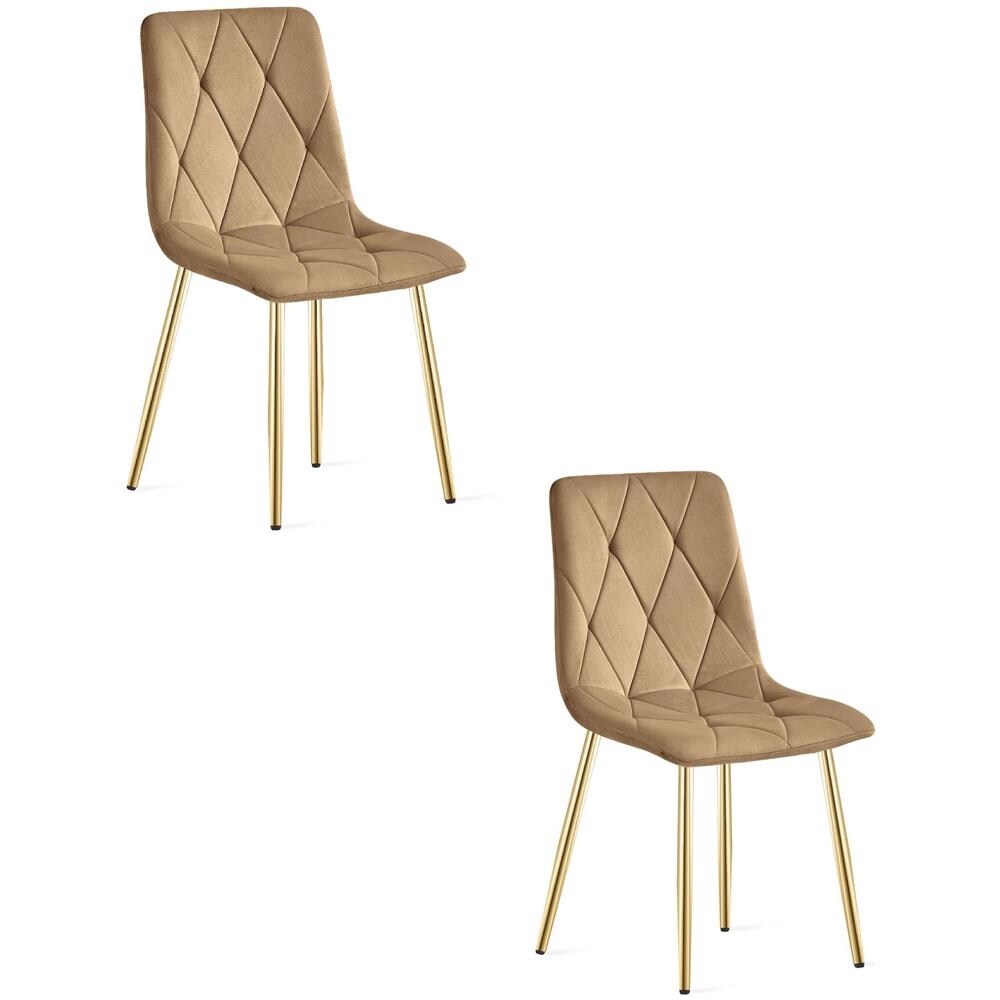 Sedia in velluto TYRA - Marrone x2 - Foto 1