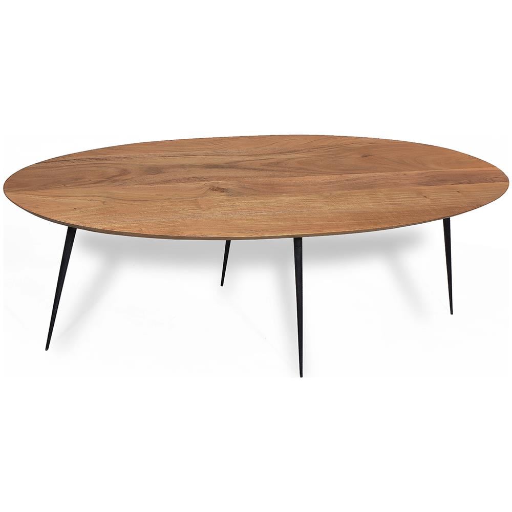 Tavolino in legno di acacia 45x60x150cm, nero naturale - Foto 2