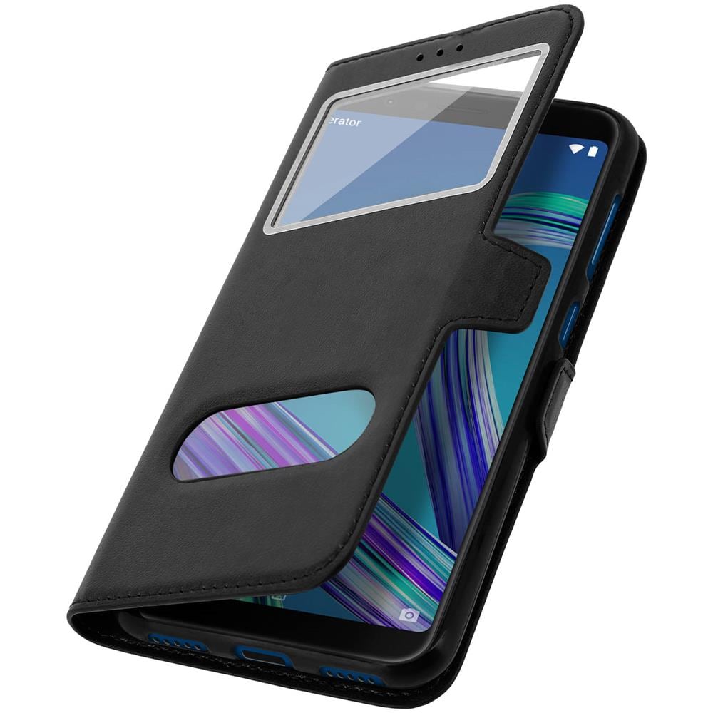 Custodia Zenfone Max M1 Zb555kl Sportellino 2x Finestre Cover Silicone - Nero - Foto 4