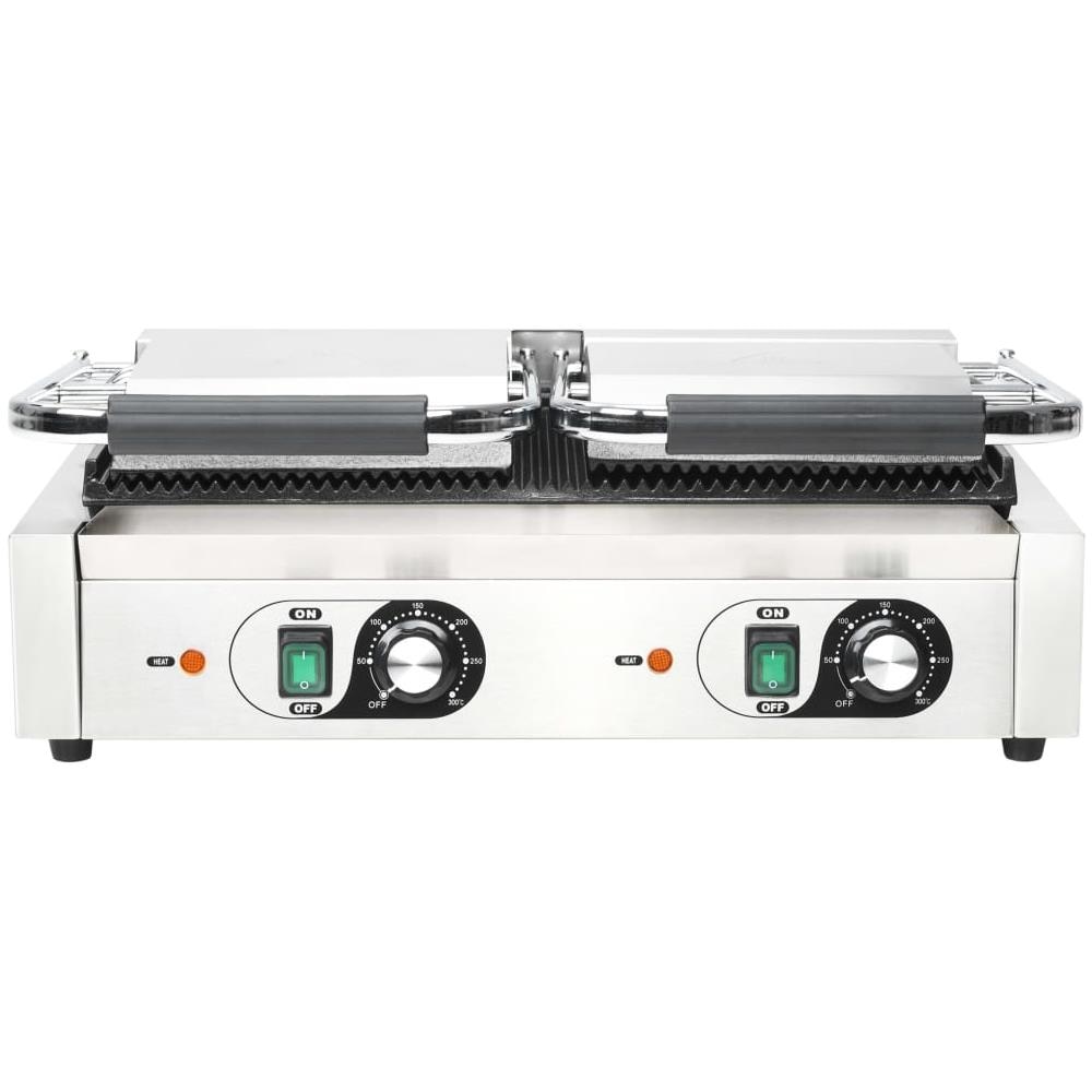 Griglia per Panini Scanalata in Acciaio Inox 1800W 31x30,5x20cm - Foto 7