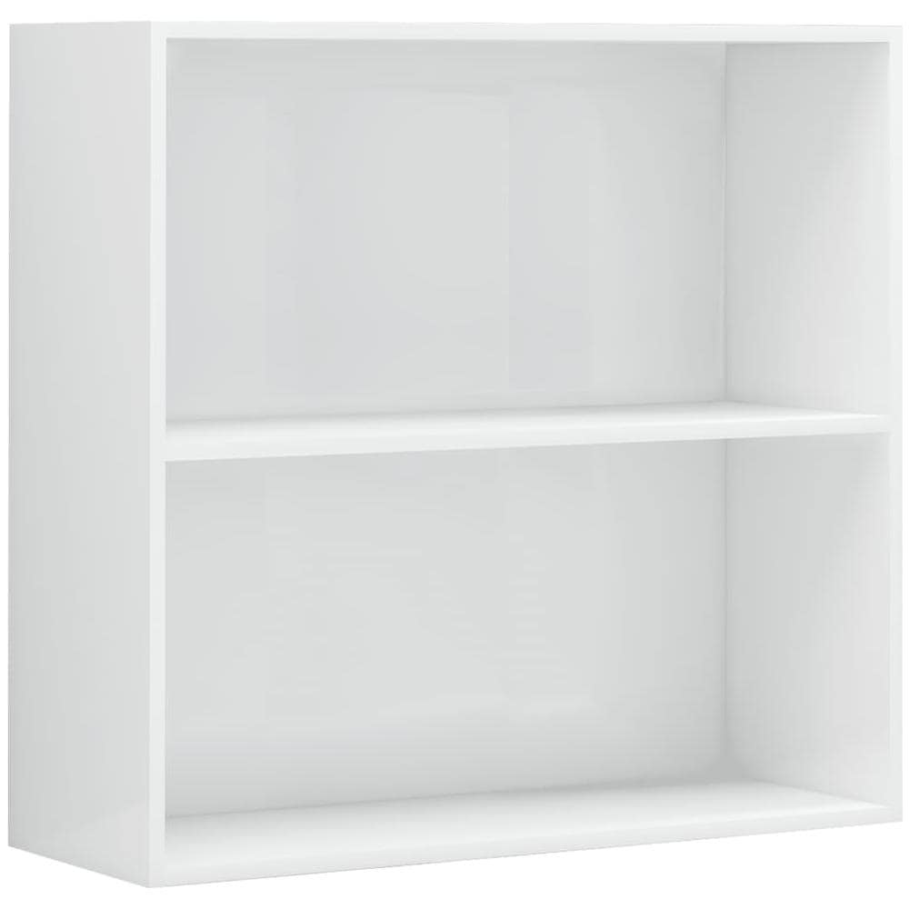 Libreria A 2 Ripiani Bianco Lucido 80x30x76,5 Cm In Truciolato - Foto 2