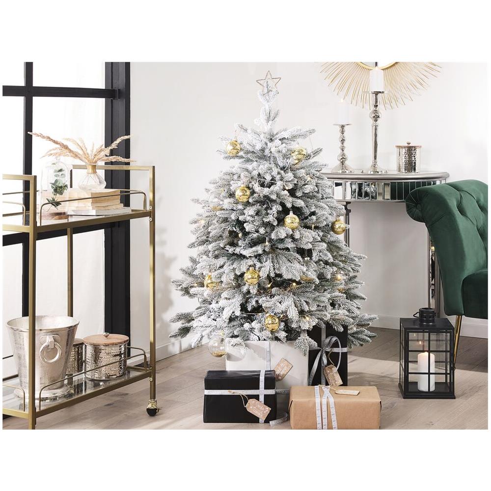 Albero Di Natale Artificiale Ricoperto Di Neve 120 Cm Bianco Foraker - Foto 2