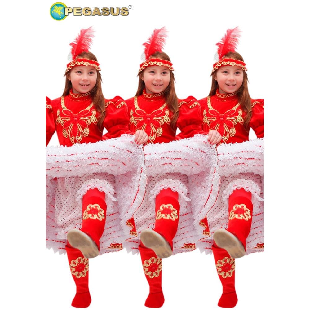 Costume Can Can Bambina ""taglia 3-4 Anni"" Vestito Carnevale Pegasus Ragazzi - Foto 2