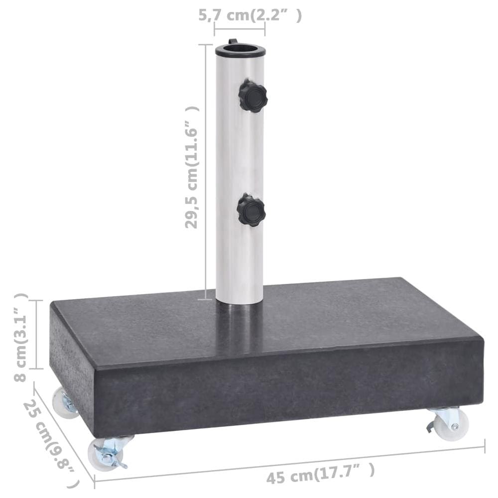 Base Per Ombrellone Nera 45x25x8,3 Cm In Granito - Foto 7