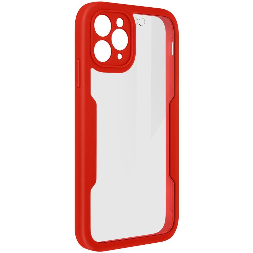 Cover Iphone 12 Pro Retro Plexiglass Fronte Polimero Rinforzata Bordo Rosso - Foto 2