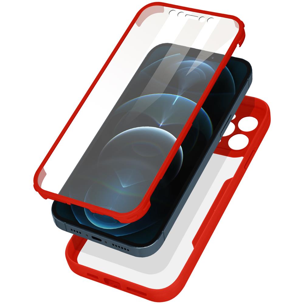 Cover Iphone 12 Pro Retro Plexiglass Fronte Polimero Rinforzata Bordo Rosso - Foto 1