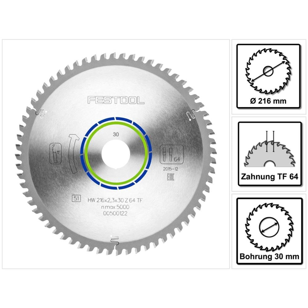 Lama Speciale Per Sega Circolare Hw 216 X 30 X 2,3 Mm Tf64 216 Mm - 64 Denti (500122)  - Foto 1