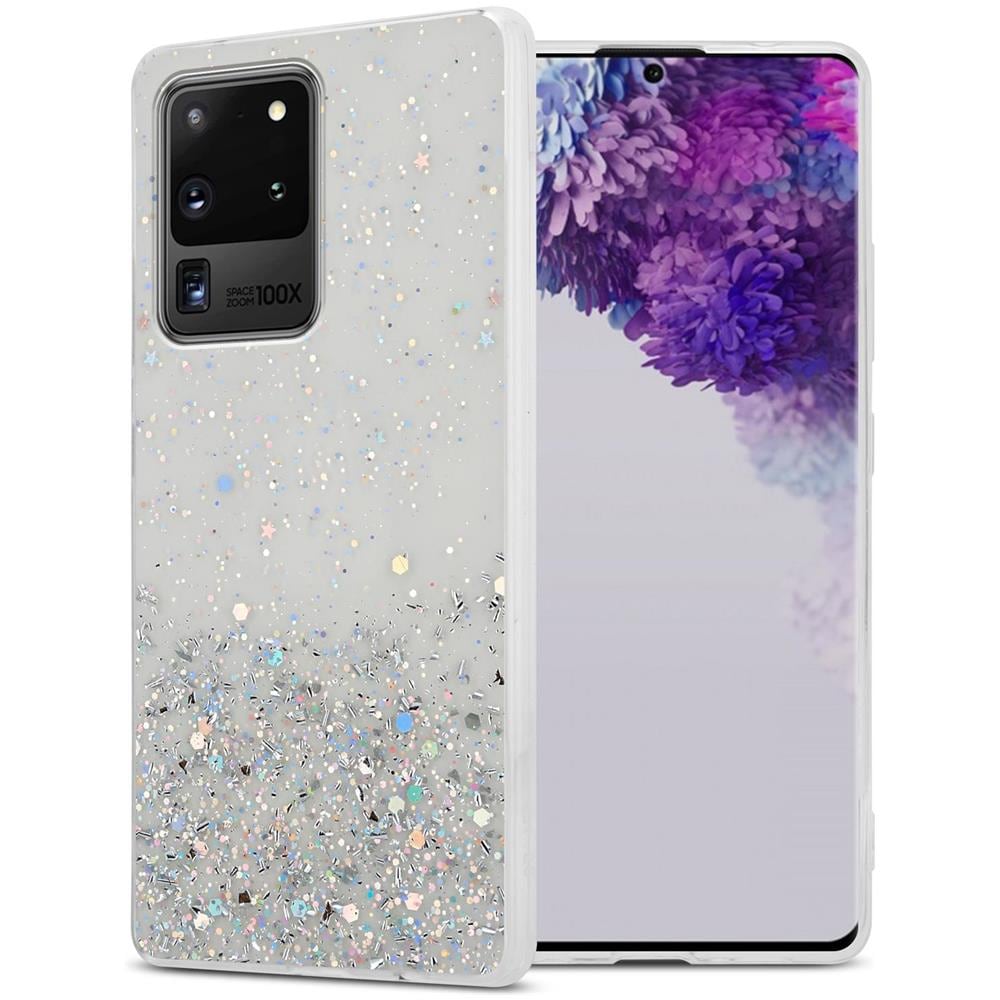 Custodia Compatibile Con Samsung Galaxy S20 Ultra In Trasparente Con Glitter - Coperchio Protettivo In Silicone Tpu Flessibile Con Glitter Scintillanti - Foto 1
