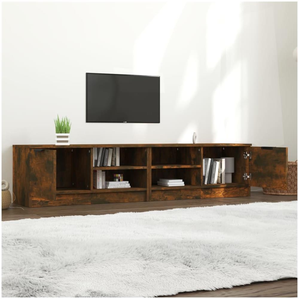 Mobili Tv 2 Pz Rovere Fumo 80x35x36,5 Cm In Legno Multistrato - Foto 2