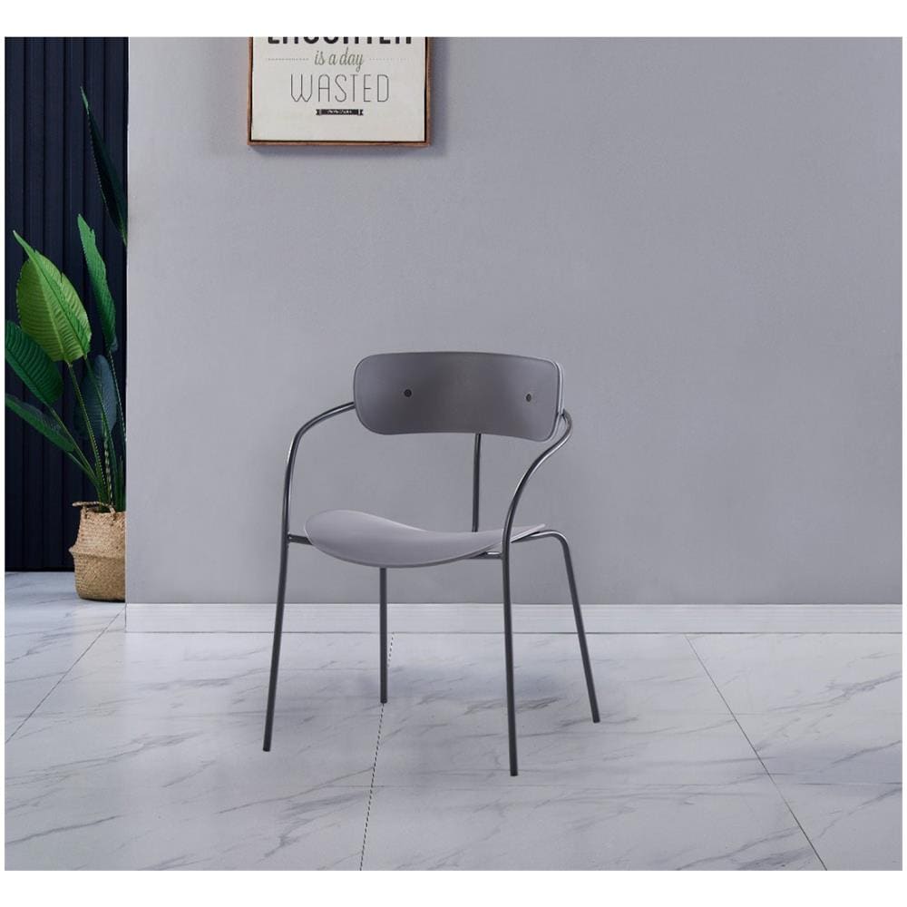 Set Di 4 Sedie Con Braccioli Grigio Scuro Alexia - Foto 2