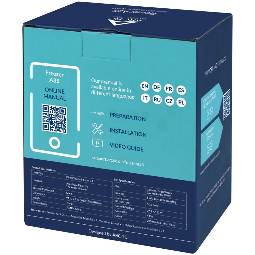 Freezer A35 Processore Refrigeratore 11,3 cm Alluminio, Nero, Bianco 1 pz - Foto 9