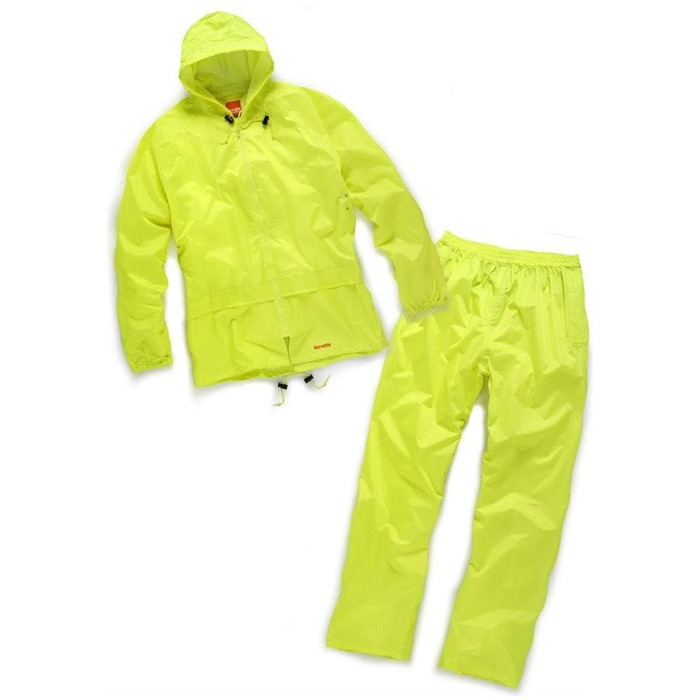 Tuta Impermeabile Alta Visibilità Scruffs Di Colore Giallo O Nero Anti Pioggia Con Cappuccio Regolabile - L / Giallo - Foto 1