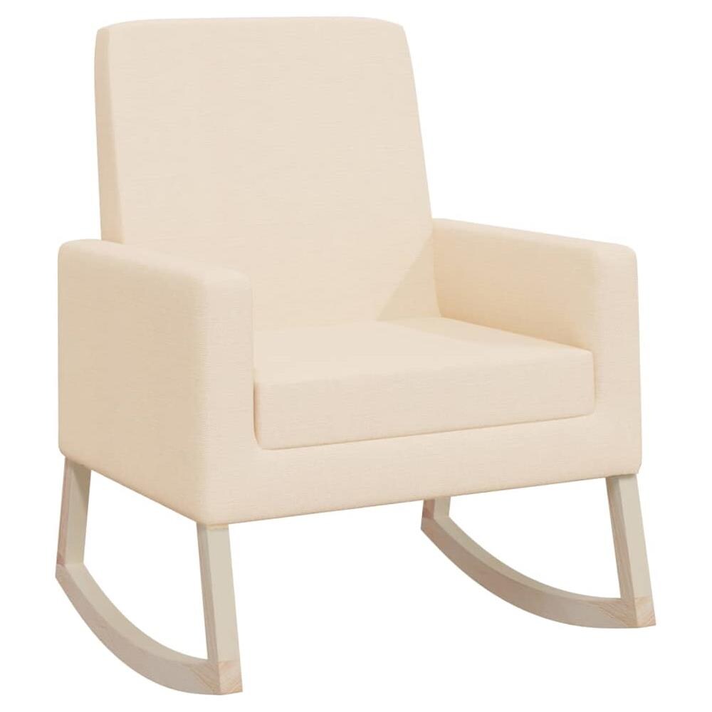 Sedia A Dondolo Crema In Tessuto - Foto 2