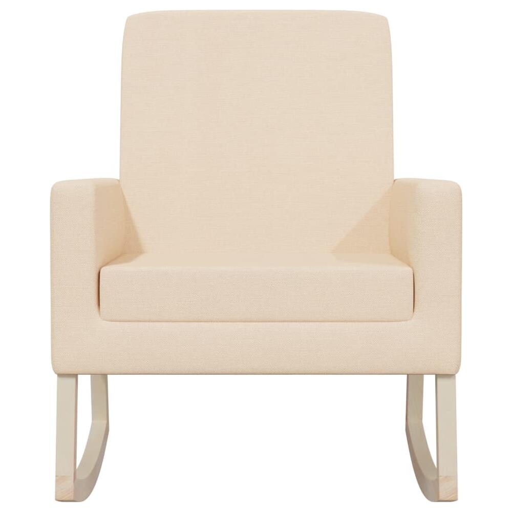 Sedia A Dondolo Crema In Tessuto - Foto 3