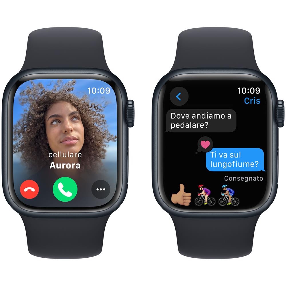 Watch Series 9 GPS Cassa 41mm in Alluminio Mezzanotte con Cinturino Sport Mezzanotte S /M - Foto 4