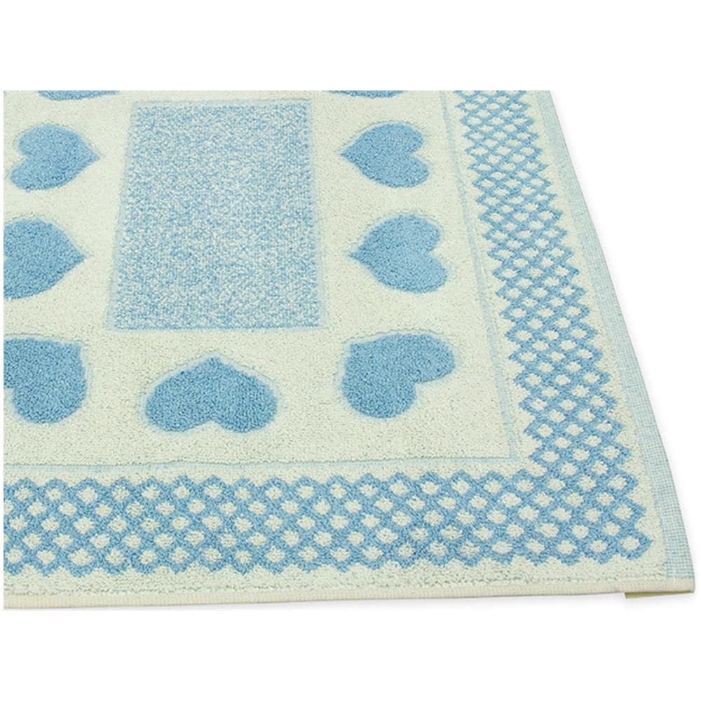 Tappeto Bagno Doccia Spugna Tappetino Assorbente Cotone Pelo Corto Mod. Love O.b 45x60 Azzurro - Foto 2