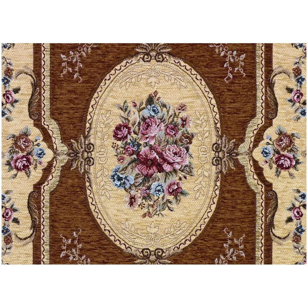 Tappeto Salotto Camera Velour Antiscivolo Mod. Abusson Suardi Vari Colori 65x220cm Marrone - Foto 4